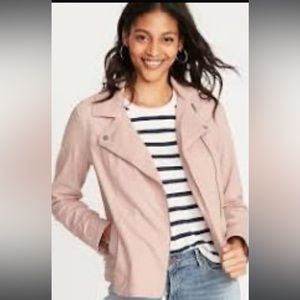 Old Navy pale pink Moto Jacket Size Large